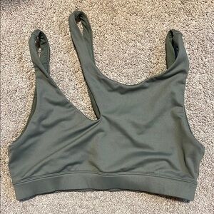 ALO Yoga Olive Cutout Sports Bra